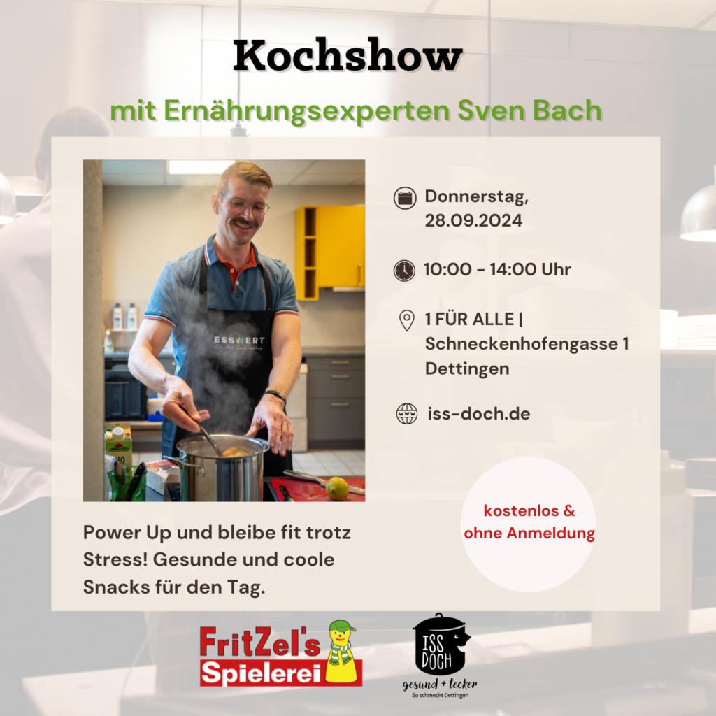 Insta Anzeige für Kochshow mit Daten